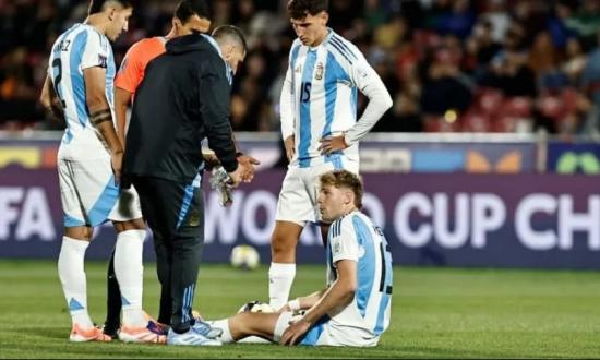 Otra baja en la Selección Argentina Sub-20: Pierani tiene un esguince y será baja lo que resta del Mundial